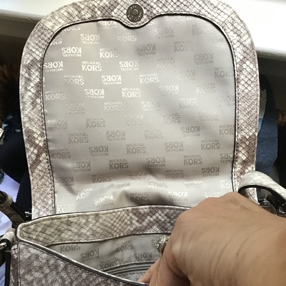 Michael Kors Python Print Crossbody Bag With Studs - Picture 8 of 14